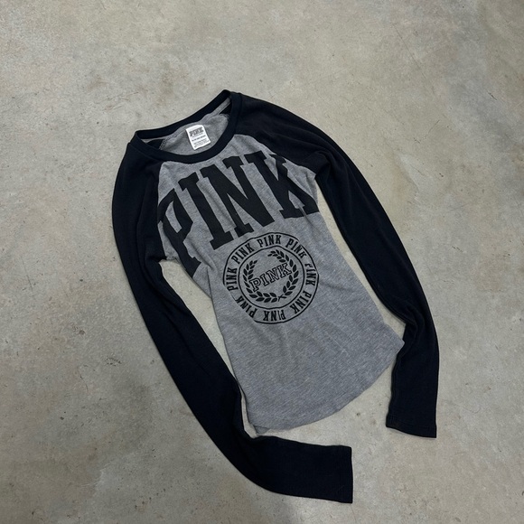 PINK Victoria's Secret Black and Gray Top - Picture 4 of 4